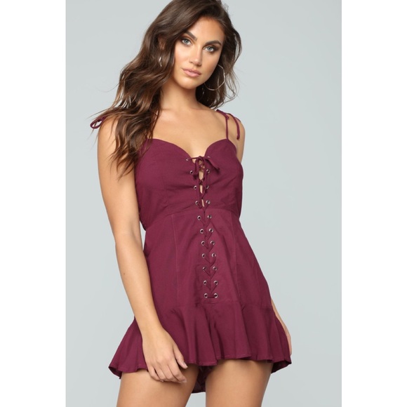 Fashion Nova Pants - Fashion Nova Lace Up Romper